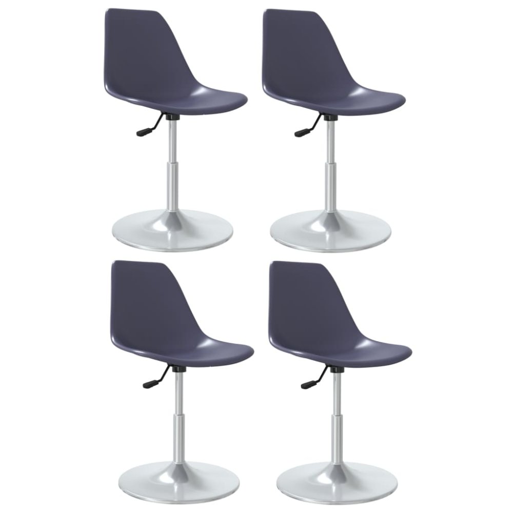 Vidaxl Otočné jedálenské stoličky 4 ks fialové PP